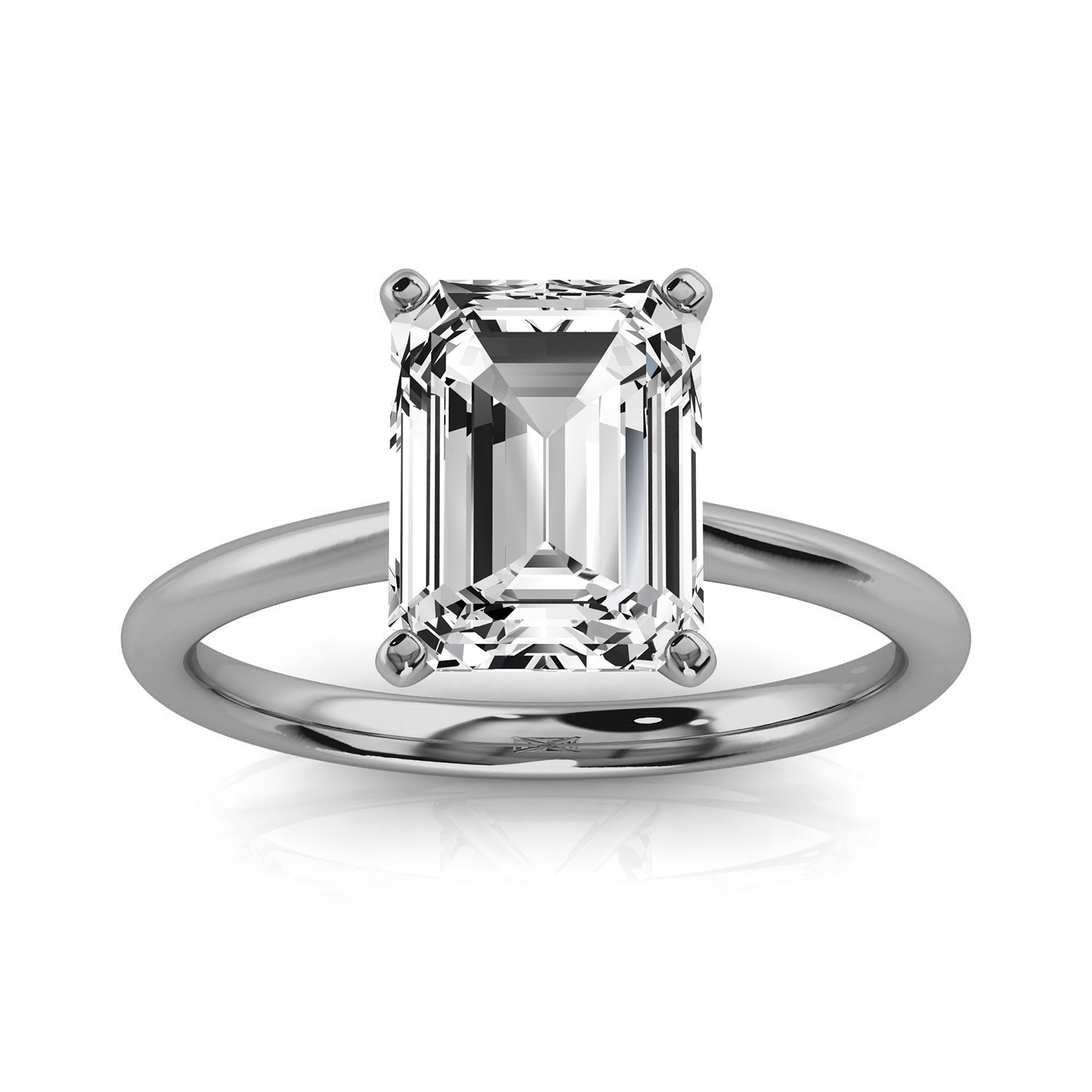 14K White Gold Reli 2 MM Solitaire Ring